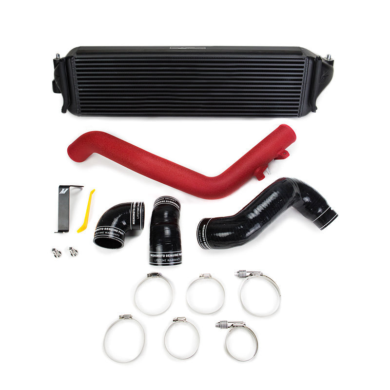 Mishimoto 2017+ Honda Civic Type R Intercooler Kit - Black Intercooler Red Pipes.