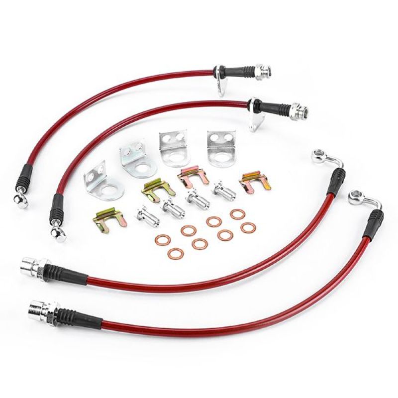 Power Stop 93-98 Jeep Grand Cherokee Front & Rear Stainless Steel Brake Hose Kit.