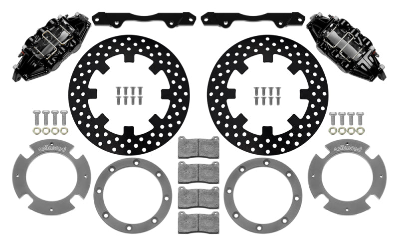 Wilwood 17-21 Can-Am X3RS Black 6-Piston Front Kit 11.25in - Drilled Rotors.