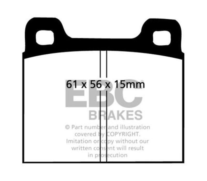 EBC 64-69 Porsche 911 2.0 (M Caliper) (Solid front rotor) Yellowstuff Front Brake Pads.