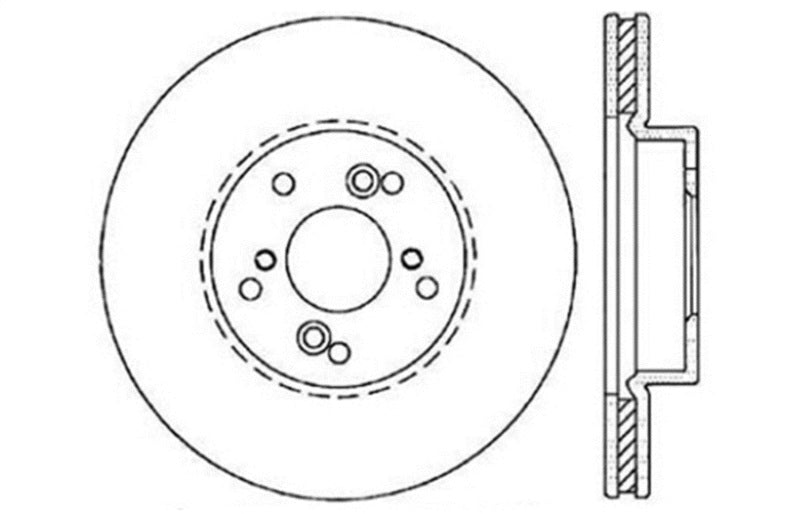 StopTech 99-08 Acura TL (STD Caliber) / 01-03 CL / 04-09 TSX Cross Drilled Left Front Rotor.