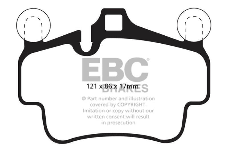 EBC 07-08 Porsche 911 (997) (Cast Iron Rotor only) 3.6 Carrera 2 Bluestuff Front Brake Pads.