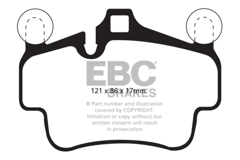 EBC 07-08 Porsche 911 (997) (Cast Iron Rotor only) 3.6 Carrera 2 Yellowstuff Front Brake Pads.