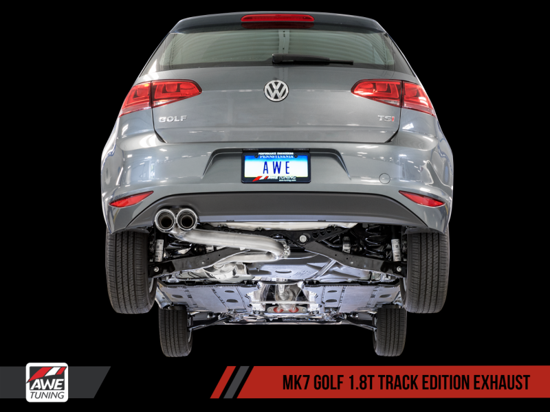 AWE Tuning VW MK7 Golf 1.8T Track Edition Exhaust w/Chrome Silver Tips (90mm).