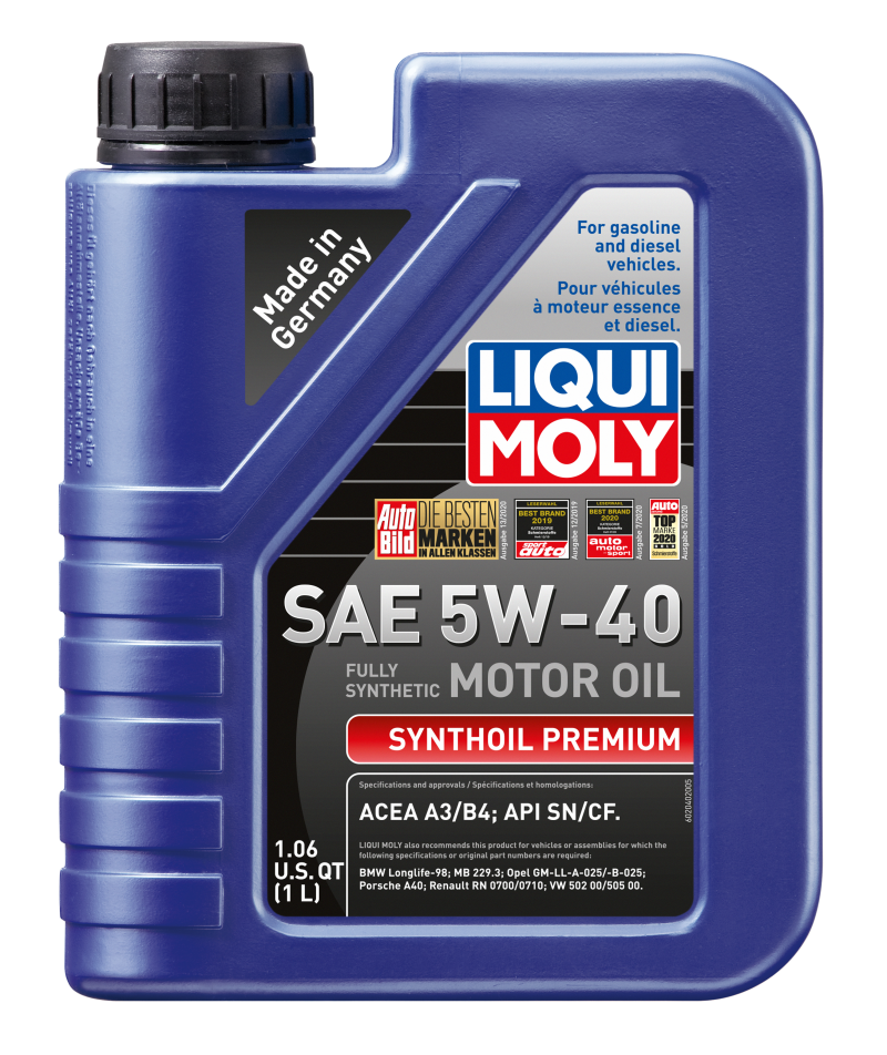 LIQUI MOLY 1L Synthoil Premium Motor Oil SAE 5W40.