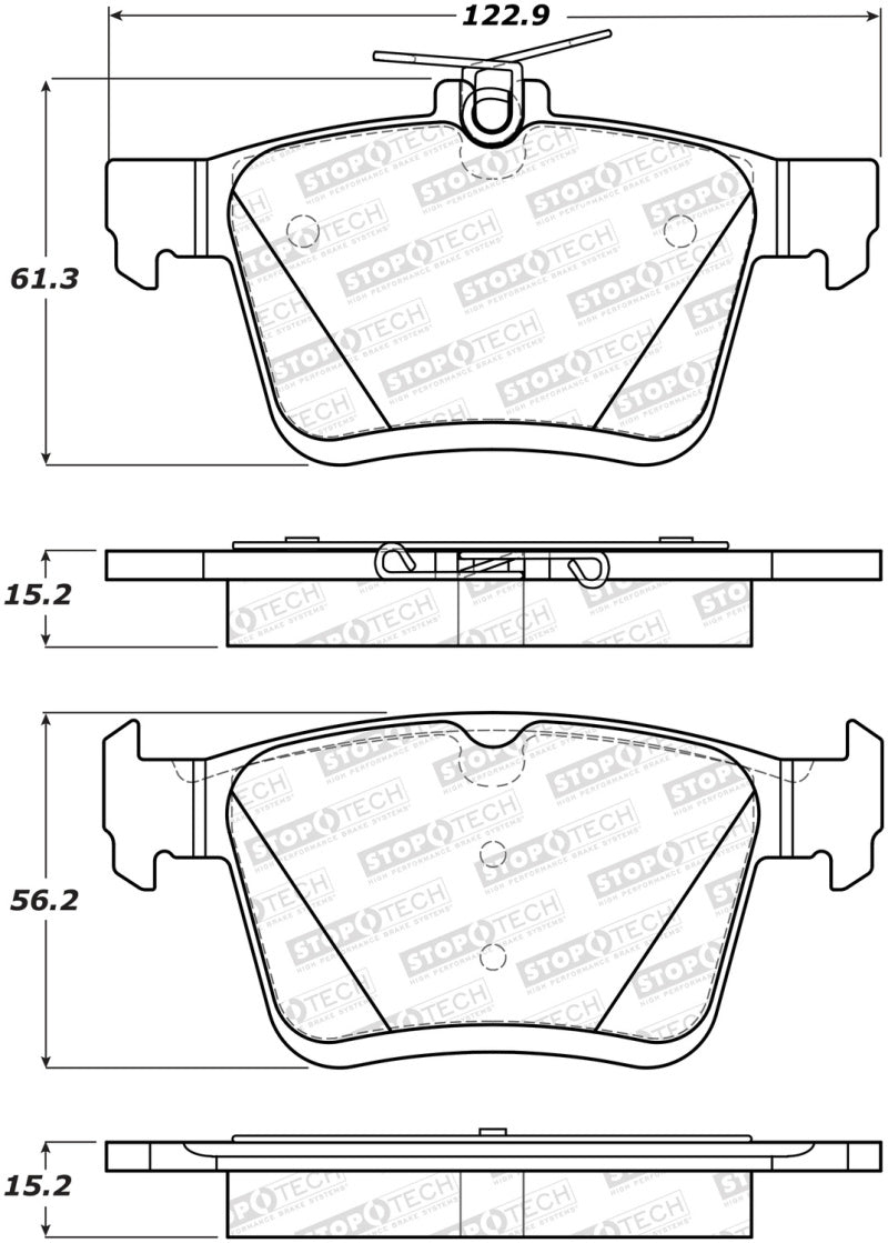 StopTech 2014 Acura TSX Sport Performance Rear Brake Pads.