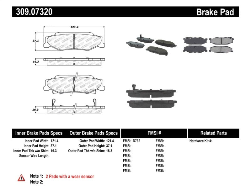 StopTech Performance 04-08 Cadillac XLR/XLR-V / 97-10 Chevrolet Corvette Rear Brake Pads.