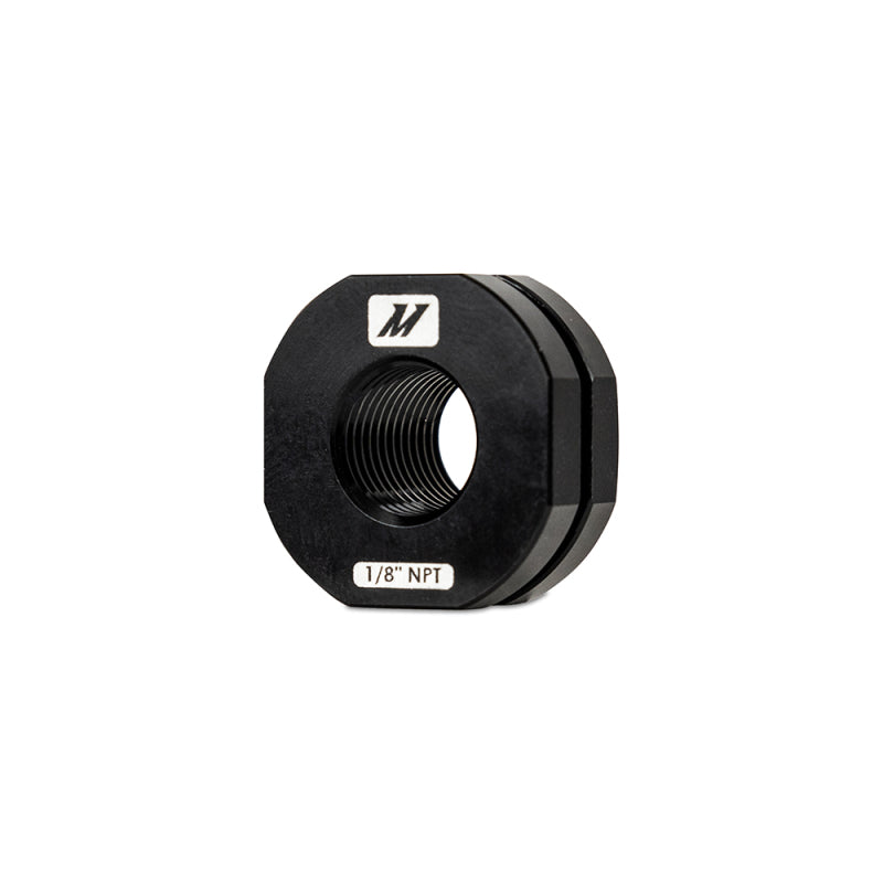 Mishimoto 1/8in NPT CNC-Machined Nozzle Mount Adapter - Black.