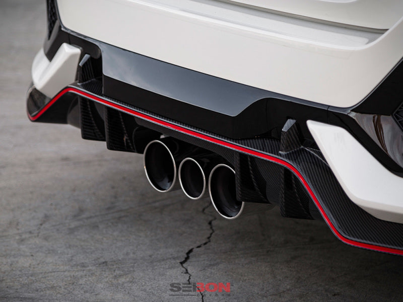 Seibon 16-17 Honda Civic Type R OEM Carbon Fiber Rear Lip.