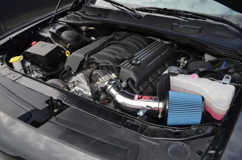 Injen 11-20 Dodge Challenger SRT-8 6.4L V8 Wrinkle Black Power-Flow Short Ram Intake.