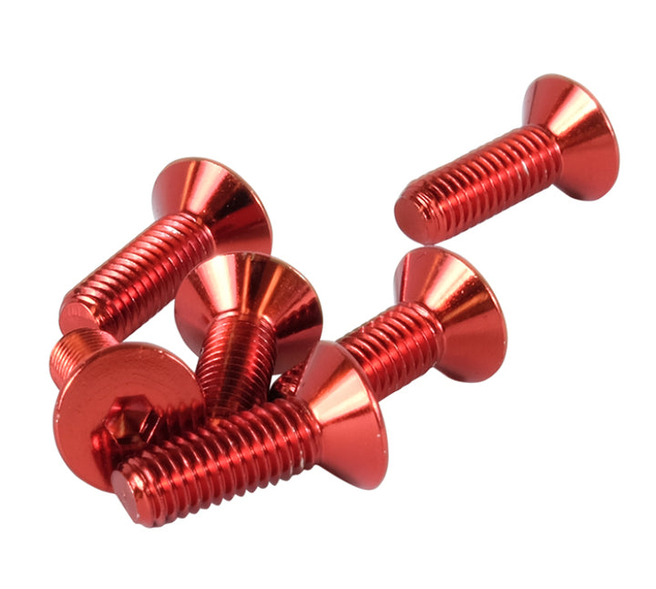 NRG Steering Wheel Screw Upgrade Kit (Conical) - Red.