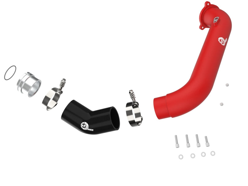 aFe BladeRunner Red 2-3/4in Aluminum Charge Pipe 2021 Toyota Supra GR (A90) I4-2.0L (t) B48.