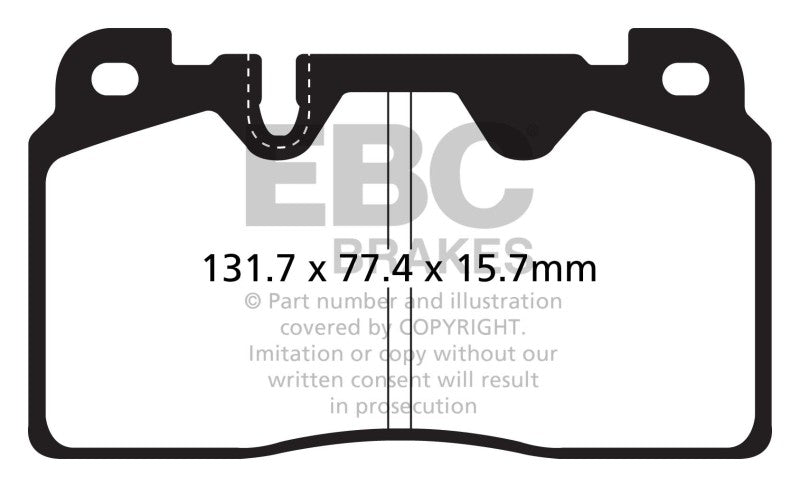 EBC 12+ Audi Q5 2.0 Turbo (Brembo) Redstuff Front Brake Pads.