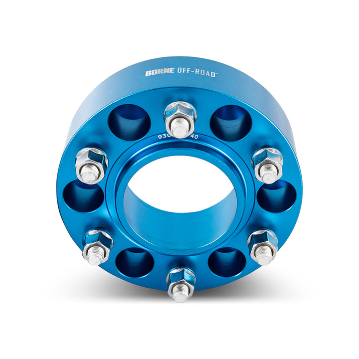 Mishimoto Borne Off-Road Wheel Spacers - 6x139.7 - 93.1 - 50mm - M12 - Blue.