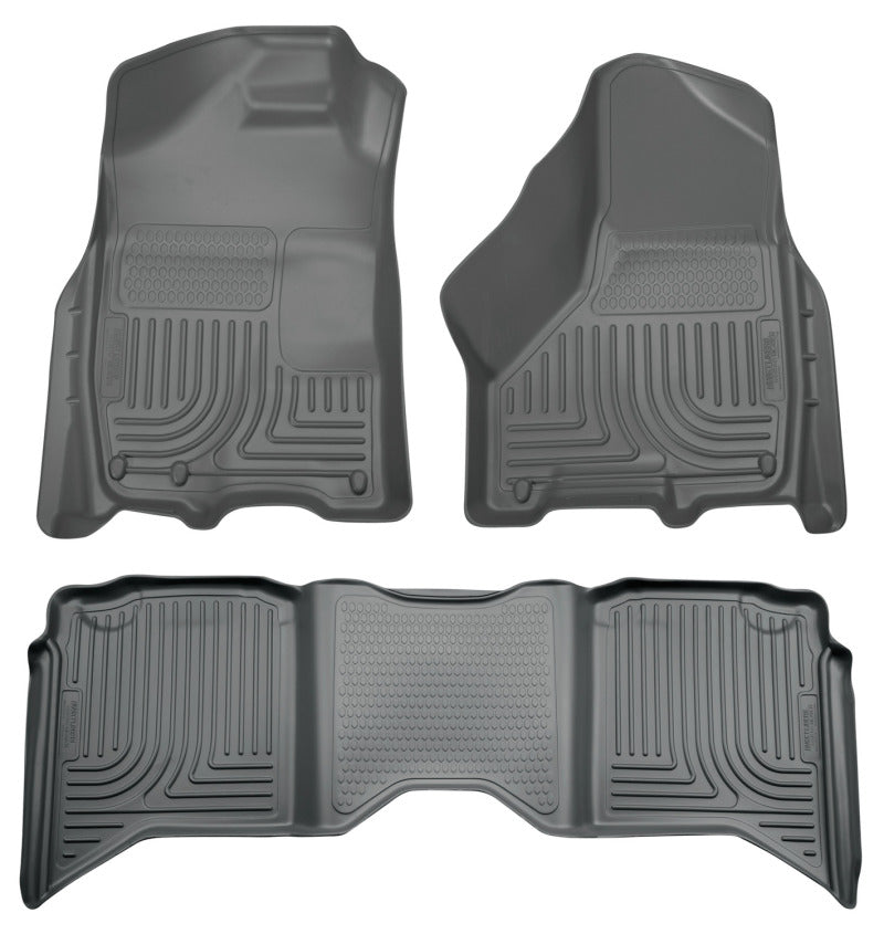 Husky Liners 2012 Dodge Ram 1500/2500/3500 Crew Cab WeatherBeater Combo Gray Floor Liners.