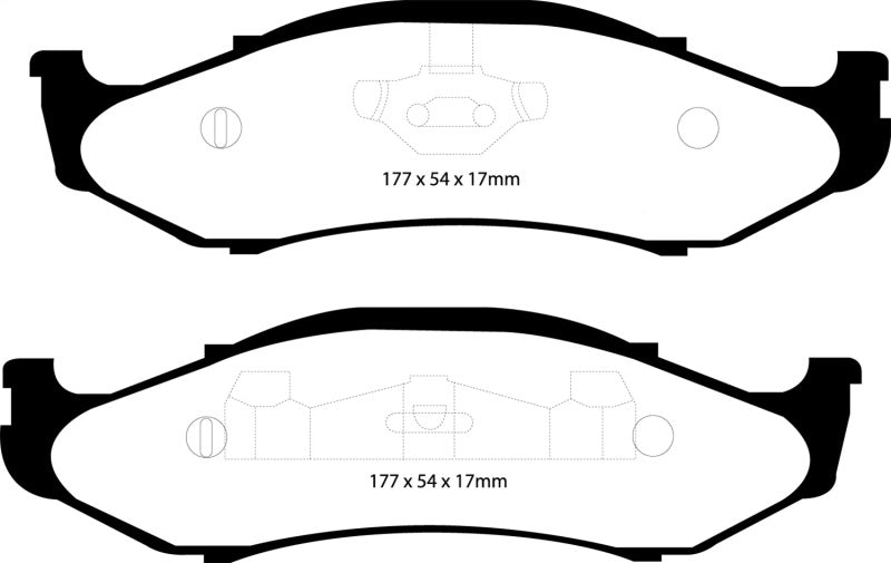 EBC 97-99 Jeep Cherokee 2.5 82mm High Rotors Yellowstuff Front Brake Pads.