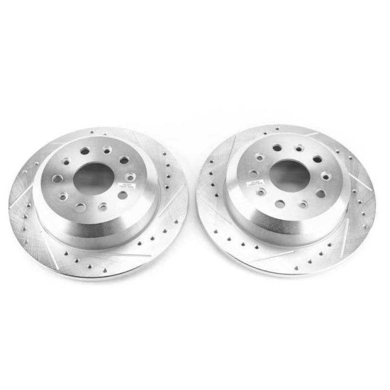 Power Stop 2018 Jeep Wrangler Rear Evolution Drilled & Slotted Rotors - Pair.