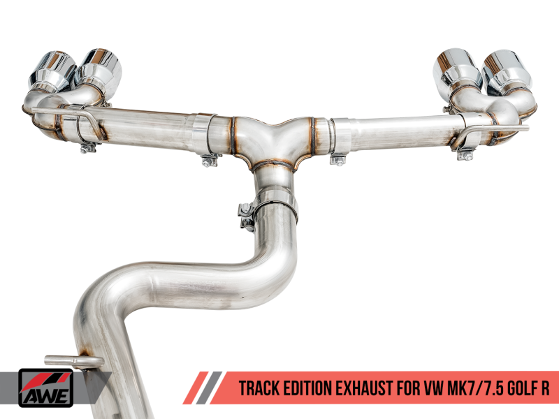 AWE Tuning MK7.5 Golf R Track Edition Exhaust w/Chrome Silver Tips 102mm.