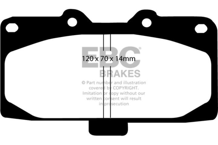 EBC 89-95 Nissan Skyline (R32) 2.6 Twin Turbo GT-R Yellowstuff Front Brake Pads.