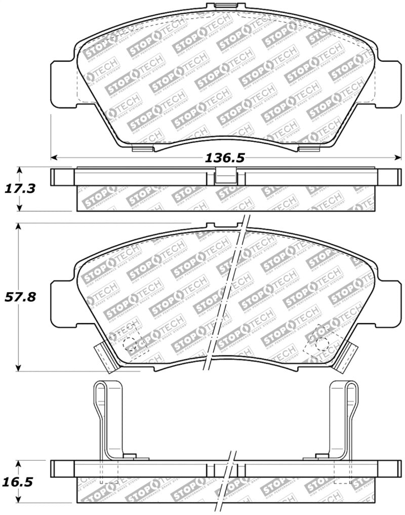 StopTech Street Select Brake Pads - Rear.