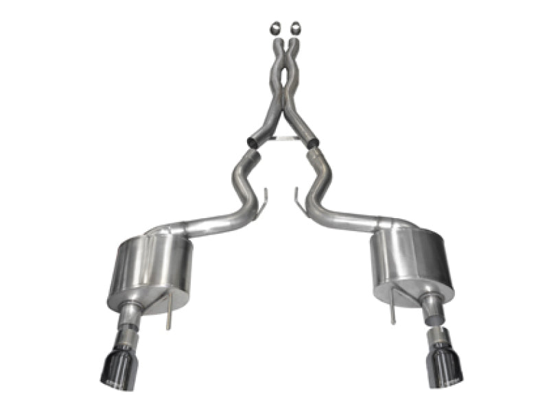 Corsa 15-17 Ford Mustang GT Coupe 5.0L 3in Xtreme Cat-Back Exhaust Dual Rear Exit w/ Gun Metal Tips.