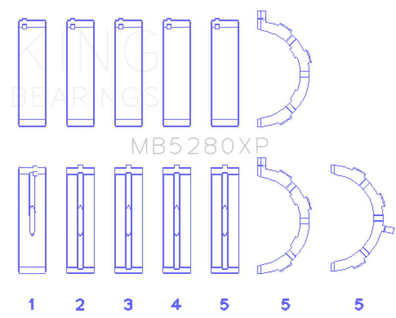 King Ford Prod. V8 4.6L/5.4L (Size 0.25) Performance Main Bearing Set.
