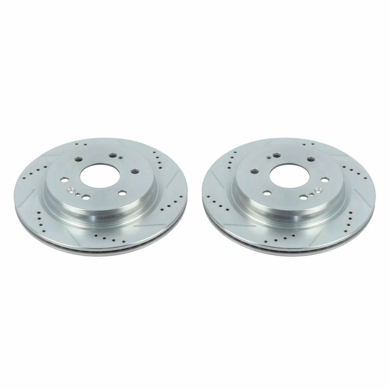 Power Stop 19-20 Chevrolet Silverado 1500 Rear Evolution Drilled & Slotted Rotors - Pair.