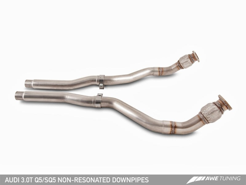 AWE Tuning Audi 8R 3.0T Non-Resonated Downpipes for Q5 / SQ5.