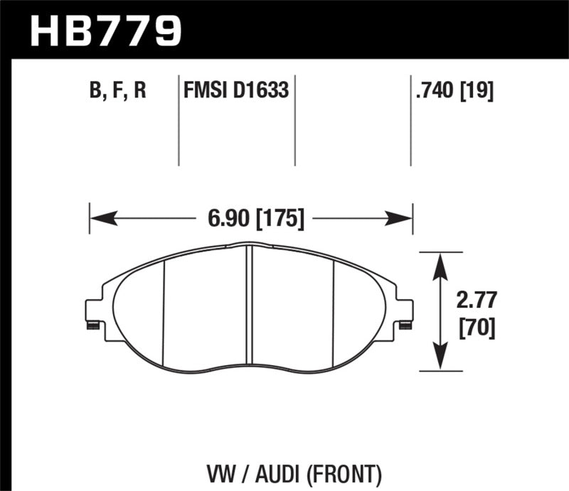 Hawk 13-17 Volkswagen CC HP+ Front Brake Pads.