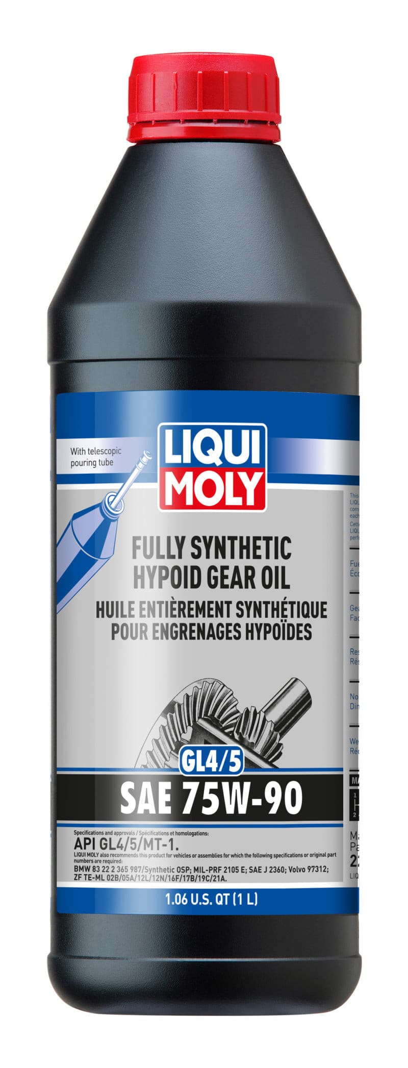 LIQUI MOLY 1L Fully Synthetic Hypoid Gear Oil (GL4/5) 75W90.