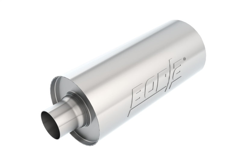 Borla Universal Performance 2.5in Inlet/Outlet Stainless Racing Muffler.