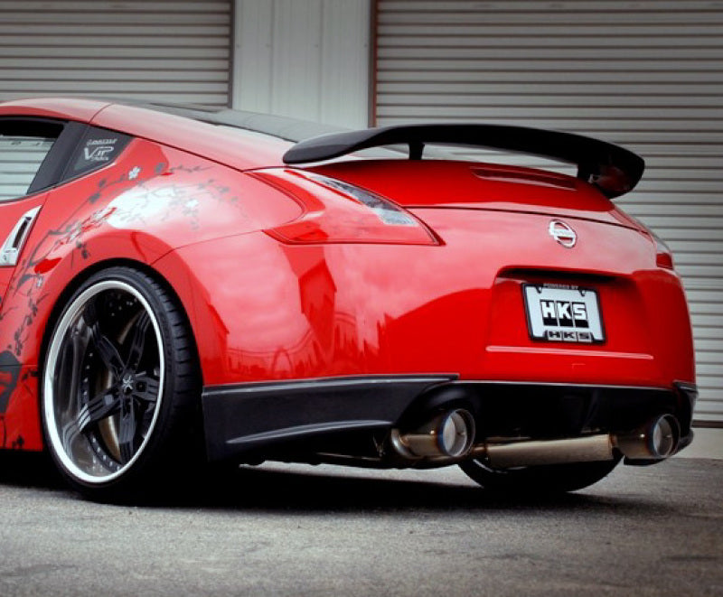 HKS 09+ 370z Dual Hi-Power Titanium Tip Catback Exhaust (requires removal of emissions canister shie.