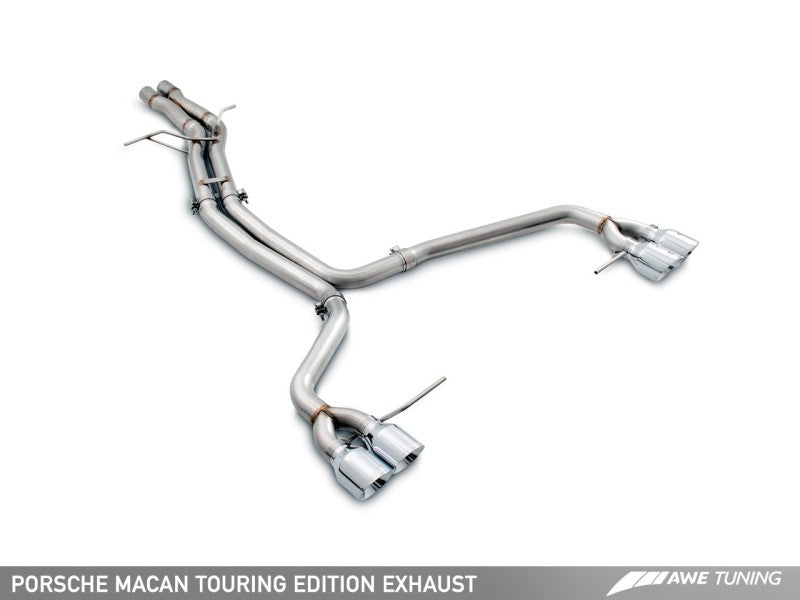 AWE Tuning Porsche Macan Touring Edition Exhaust System - Diamond Black 102mm Tips.