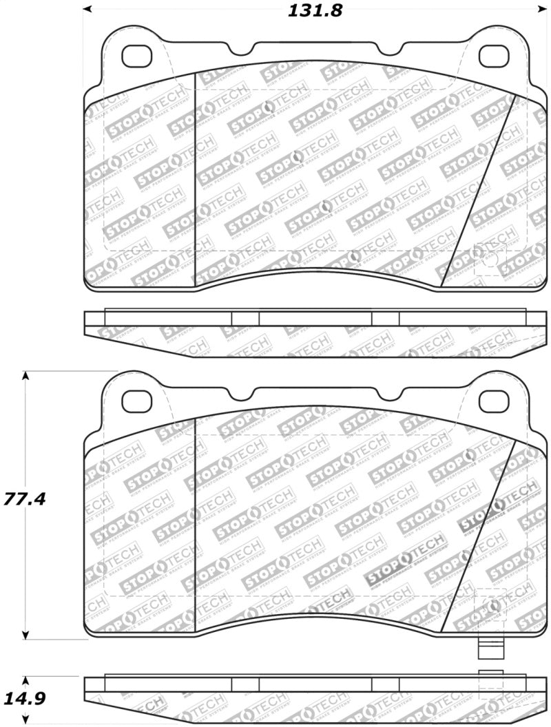 StopTech Street Touring 04-07 STi / 03-06 Evo / 08-10 Evo Front Brake Pads.