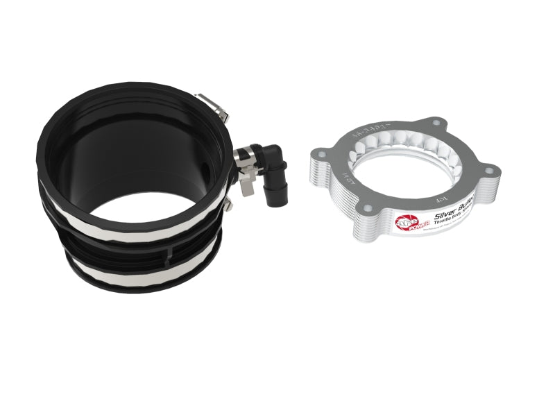 aFe 2020 Vette C8 Silver Bullet Aluminum Throttle Body Spacer Works w/ Factory Intake Only - Silver.