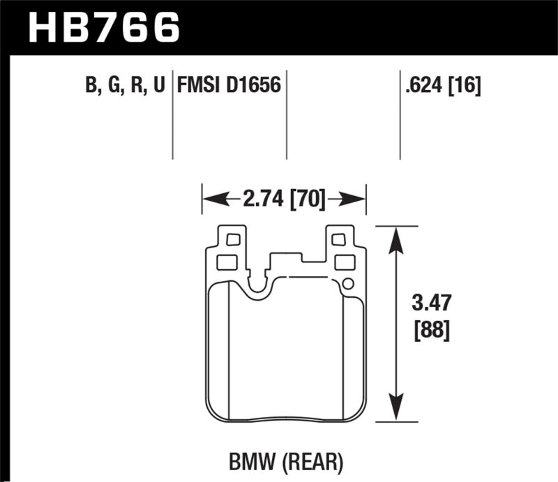 Hawk BMW M4 DTC-70 Race Rear Brake Pads.