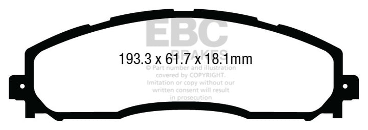 EBC 13+ Ford F250 (inc Super Duty) 6.2 (2WD) Extra Duty Rear Brake Pads.