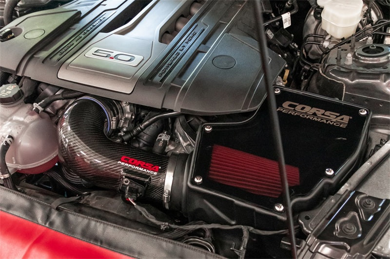 Corsa 18-22 Ford Mustang GT 5.0L V8 Carbon Fiber Air Intake w/ DryTech 3D No Oil.