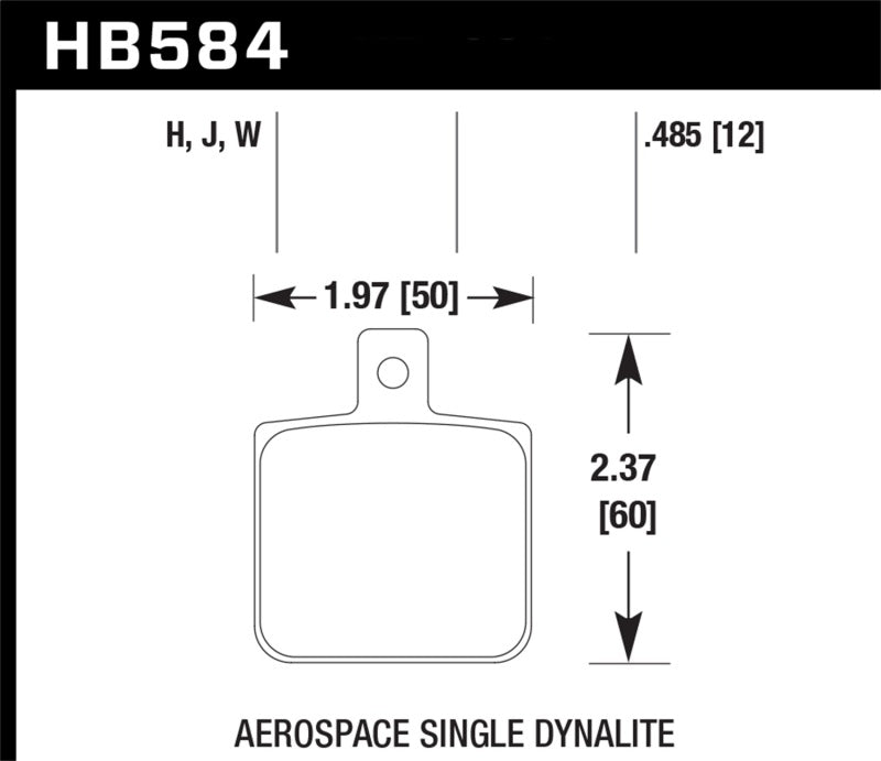 Hawk Aerospace Single Dynalite 12mm Thickness HPS Street Brake Pads.