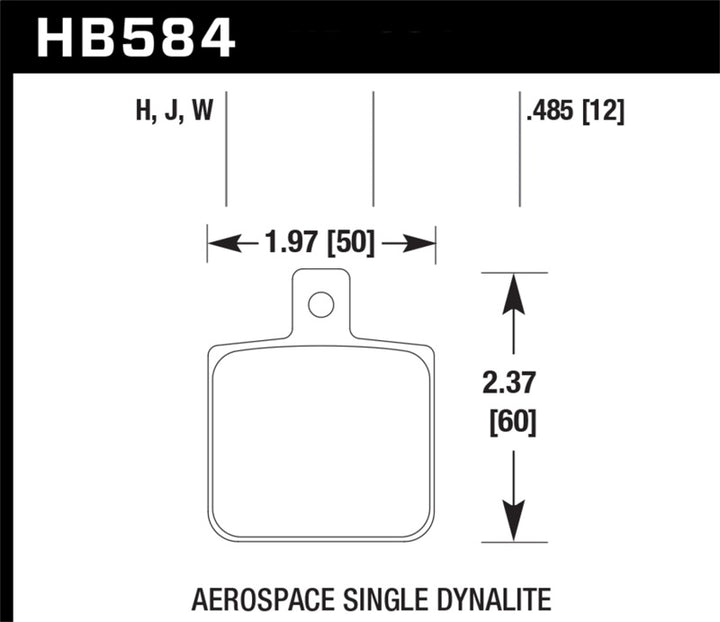Hawk Aerospace Single Dynalite 12mm Thickness DTC-30 Race Brake Pads.