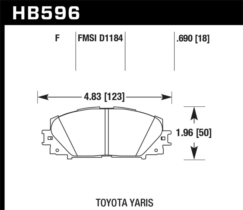 Hawk 07-16 Toyota Yaris HPS 5.0 Front Brake Pads.