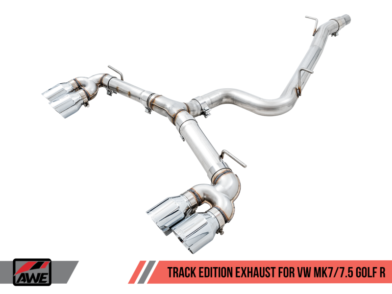 AWE Tuning MK7.5 Golf R Track Edition Exhaust w/Chrome Silver Tips 102mm.