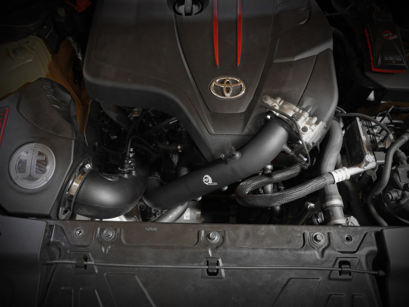 aFe BladeRunner Black 2-3/4in Aluminum Charge Pipe 2021 Toyota Supra GR (A90) I4-2.0L (t) B48.