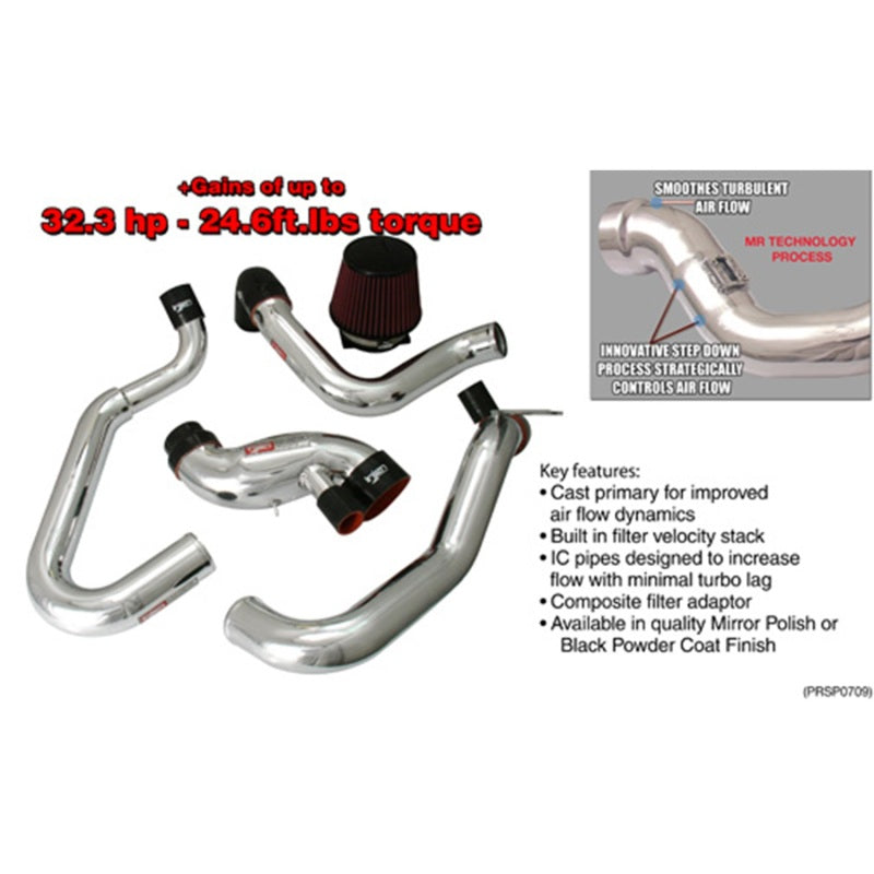 Injen 03-06 Evo 8/9/MR Cast Aluminum Intake System w/ Full Intercooler Piping Black Short Ram Intake.