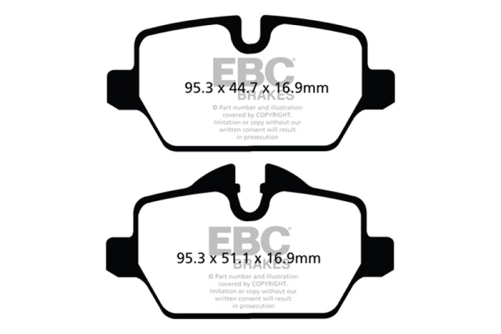 EBC 10+ Mini Countryman 1.6 Cooper Redstuff Rear Brake Pads.