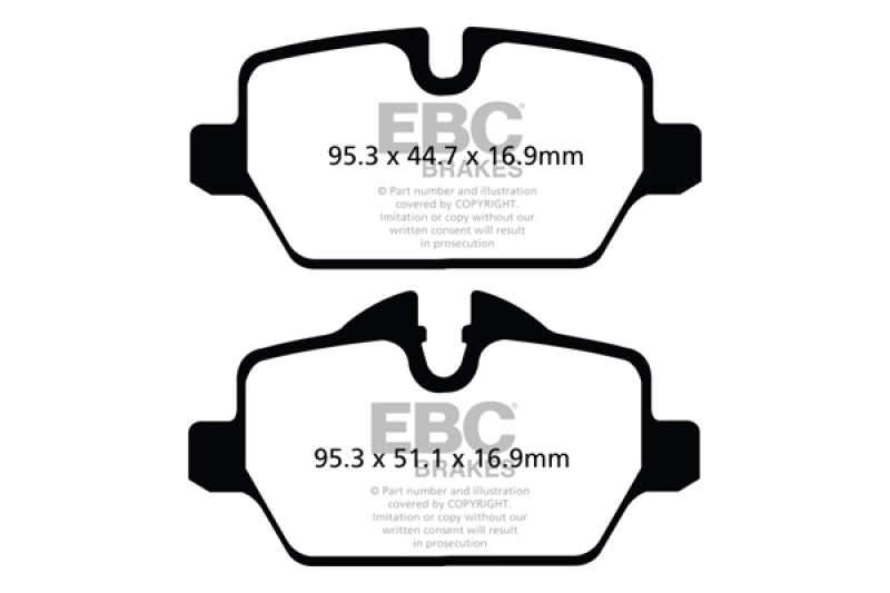 EBC 10+ Mini Countryman 1.6 Cooper Redstuff Rear Brake Pads.