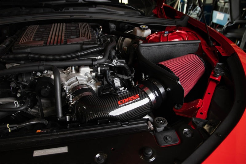 Corsa 17-21 Chevrolet Camaro ZL1 Carbon Fiber Air Intake w/ DryTech 3D No Oil Filtration.