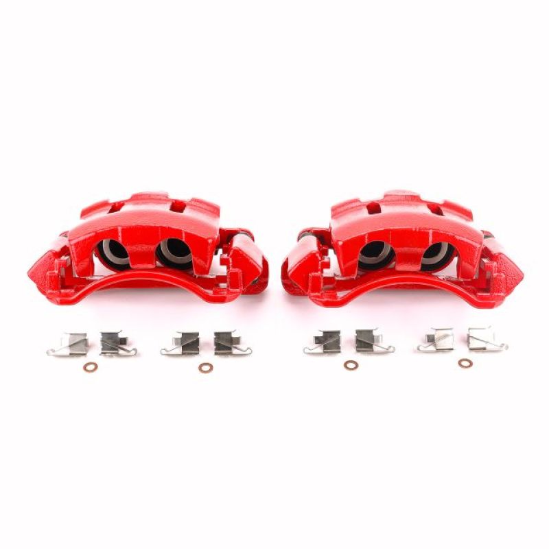Power Stop 00-05 Ford Excursion Front Red Calipers w/Brackets - Pair.