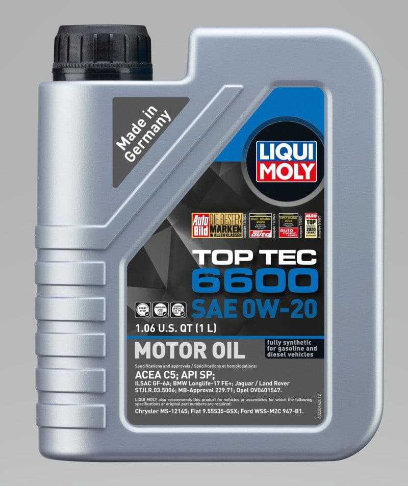 LIQUI MOLY 1L Top Tec 6600 Motor Oil SAE 0W20.