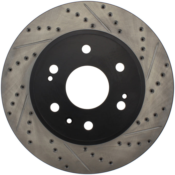 StopTech 05-10 GMC Sierra 1500 (w Rear Drum) / 07-09 GMC Yukon Front Left Slotted & Drilled Rotor.